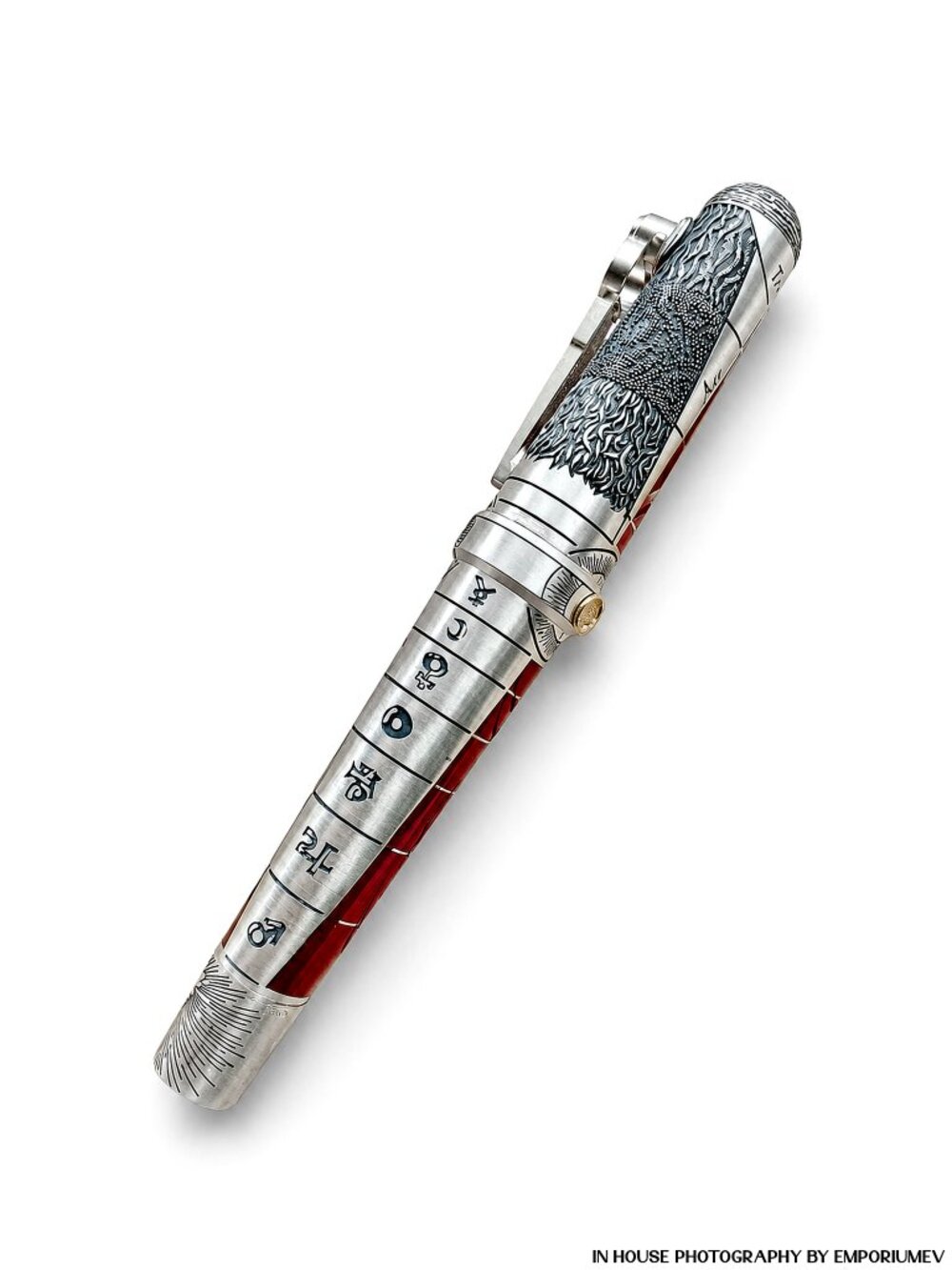 Montegrappa Alchemist Fire Sterling Silver Ignis Medium Nib Fountain Pen (0046)